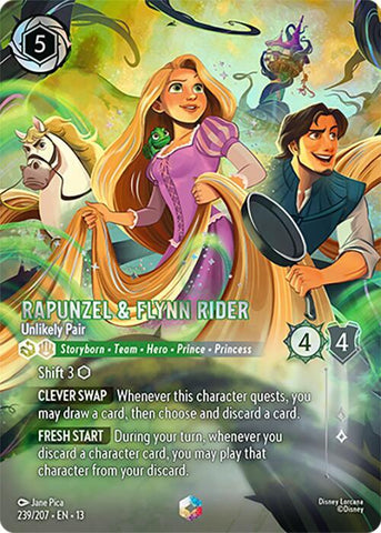 Rapunzel & Flynn Rider - Unlikely Pair (Enchanted) (Holofoil) (Attack of the Vine!)(13-239/204)(EN)