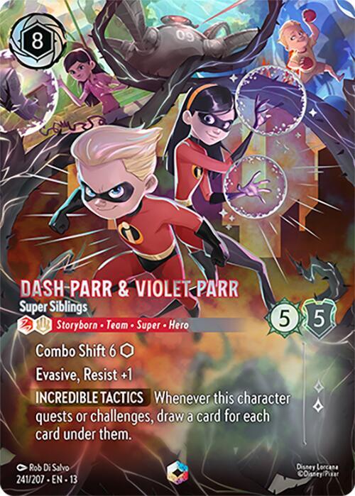 Dash Parr & Violet Parr - Super Siblings (Enchanted) (Holofoil) (Attack of the Vine!)(13-241/204)(EN)