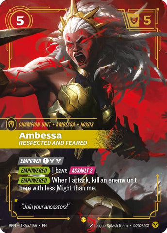 Ambessa, Respected and Feared (Alternate Art) (Foil) (Vendetta)(VEN-136a/166)(E)