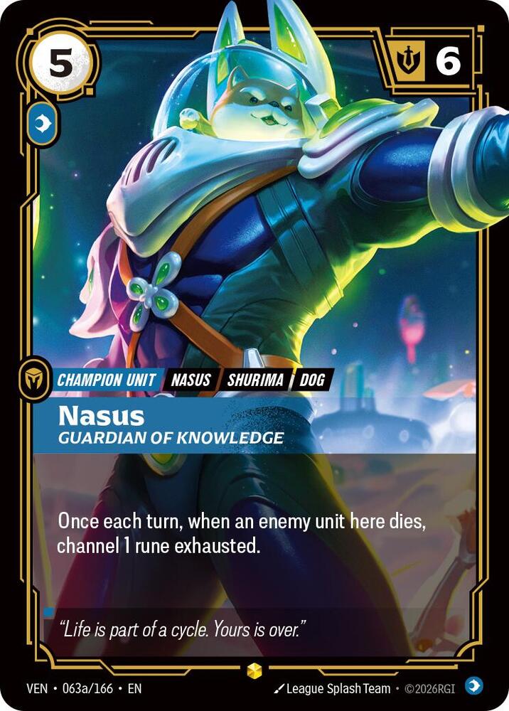 Nasus, Guardian of Knowledge (Alternate Art) (Foil) (Vendetta)(VEN-063a/166)(R)