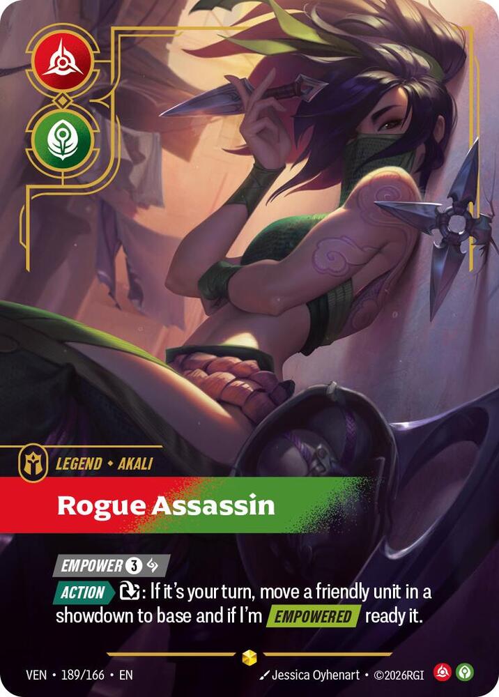 Akali - Rogue Assassin (Overnumbered) (Vendetta)(VEN-189/166)(R)