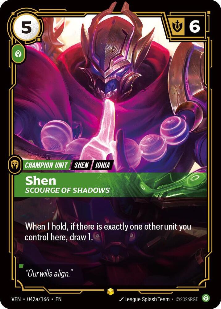 Shen, Scourge of Shadows (Alternate Art) (Foil) (Vendetta)(VEN-042a/166)(R)