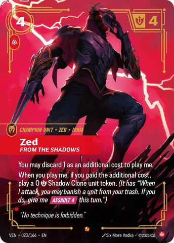 Zed, From the Shadows (Foil) (Vendetta)(VEN-023/166)(E)