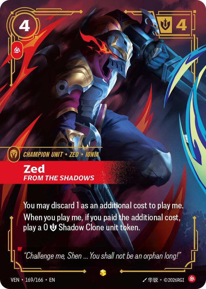 Zed, From the Shadows (Overnumbered) (Vendetta)(VEN-169/166)(E)