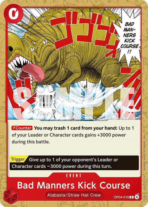Bad Manners Kick Course (Starter Deck 31: RED Monkey.D.Luffy)([ST31] OP04-016)(R)