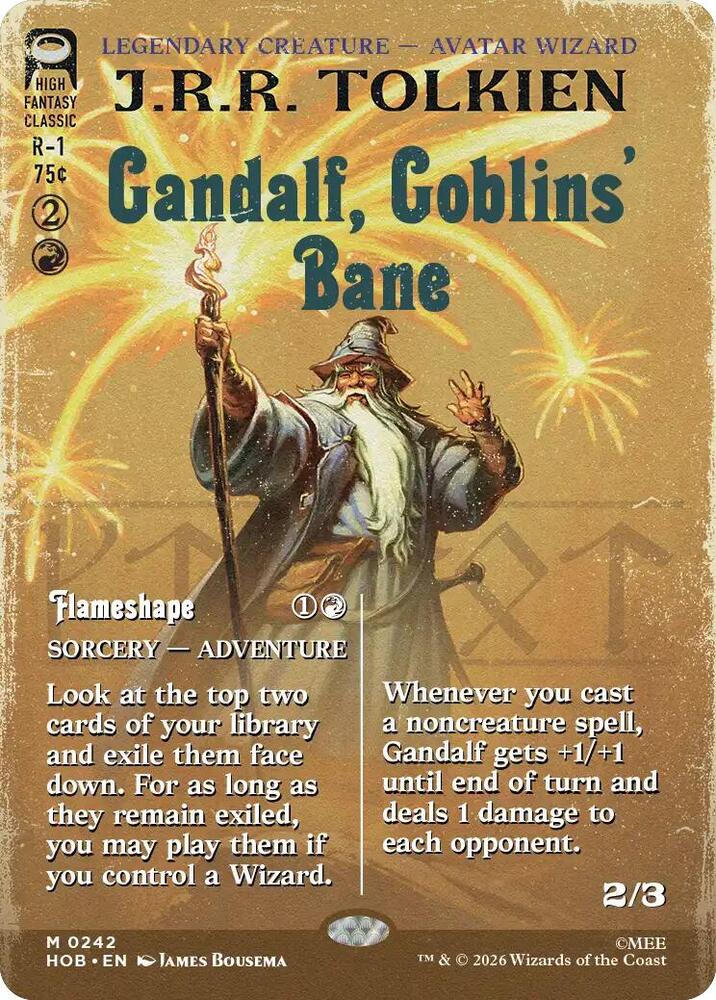 Gandalf, Goblins' Bane [Borderless] [Foil] (The Hobbit)(HOB-242)(M)