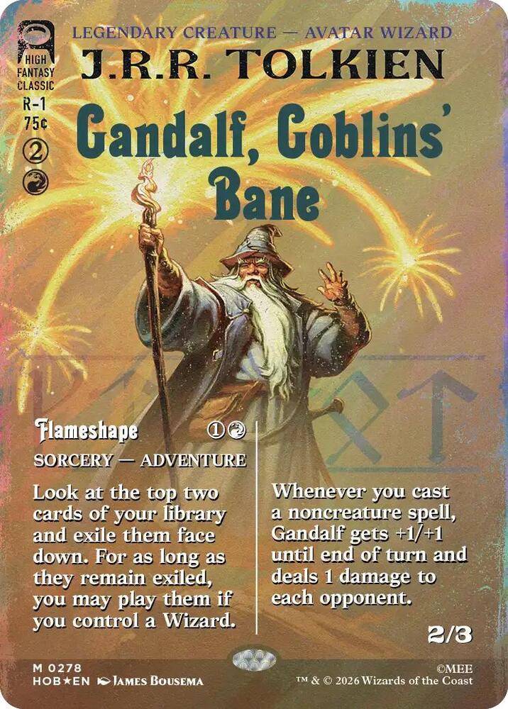 Gandalf, Goblins' Bane [Borderless] [Surge] [Foil] (The Hobbit)(HOB-278)(M)