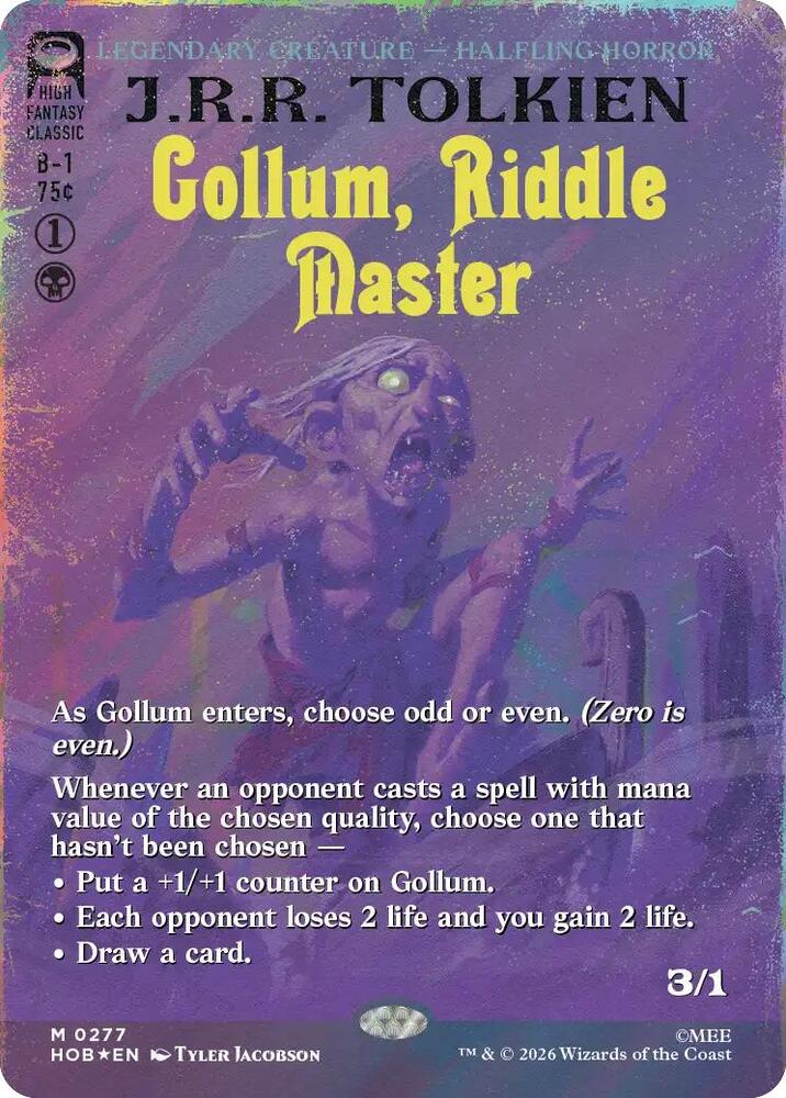 Gollum, Riddle Master [Borderless] [Surge] [Foil] (The Hobbit)(HOB-277)(M)