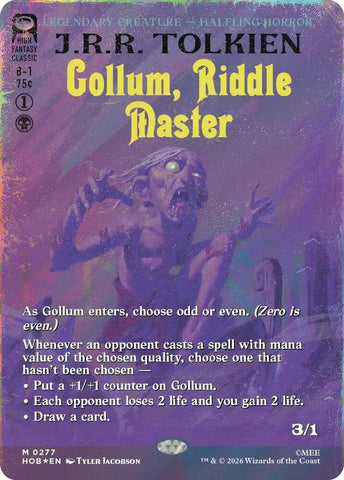 Gollum, Riddle Master [Borderless] [Surge] [Foil] (The Hobbit)(HOB-277)(M)