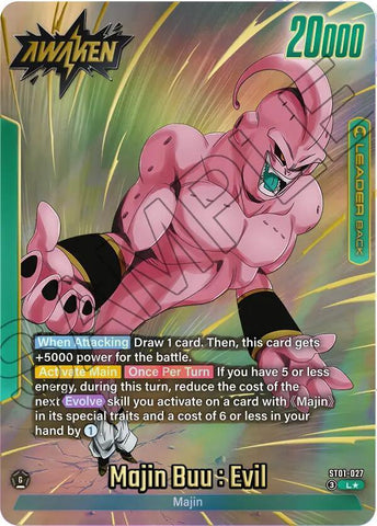 Majin Buu/Majin Buu : Pure Evil // Majin Buu : Evil [Alternate Art] [Foil] (ST01-027)(L)