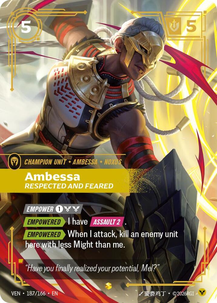 Ambessa, Respected and Feared (Overnumbered) (Foil) (Vendetta)(VEN-187/166)(E)