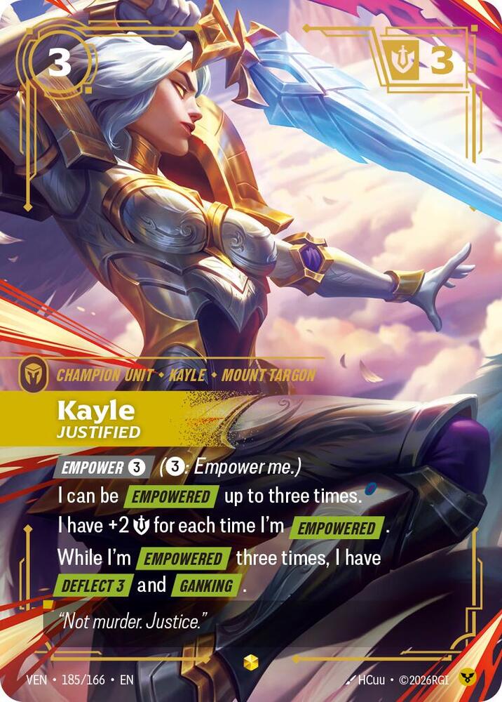 Kayle, Justified (Overnumbered) (Foil) (Vendetta)(VEN-185/166)(R)