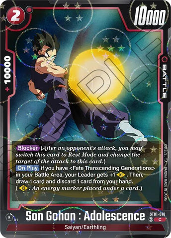 Son Gohan : Adolescence [010] (Dragon Ball Pattern) [Foil] (ST01-010)(C)