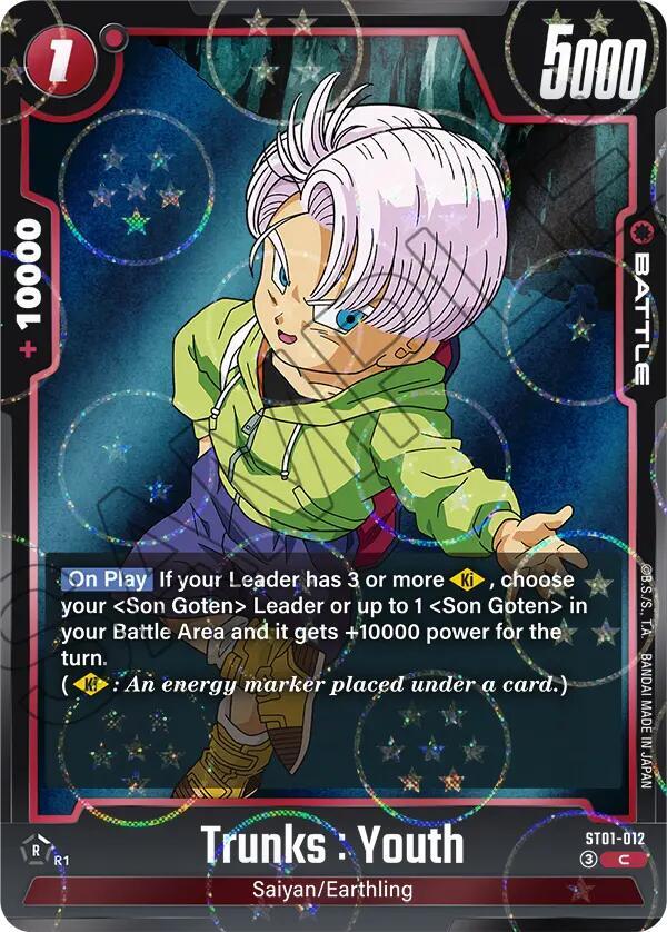 Trunks : Youth [012] (Dragon Ball Pattern) [Foil] (ST01-012)(C)