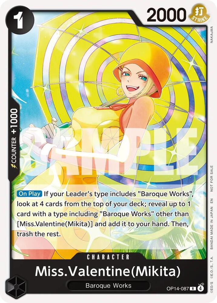 Miss.Valentine(Mikita) [Tournament Pack 2026 Vol. 3] (One Piece Promotion Cards)(OP14-087)(R)