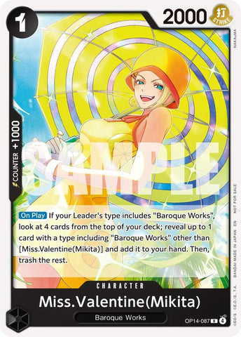 Miss.Valentine(Mikita) [Tournament Pack 2026 Vol. 3] (One Piece Promotion Cards)(OP14-087)(R)