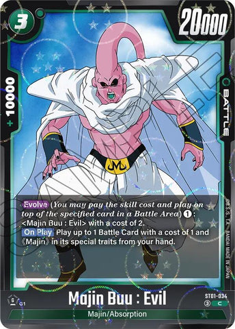 Majin Buu : Evil [034] (Dragon Ball Pattern) [Foil] (ST01-034)(C)