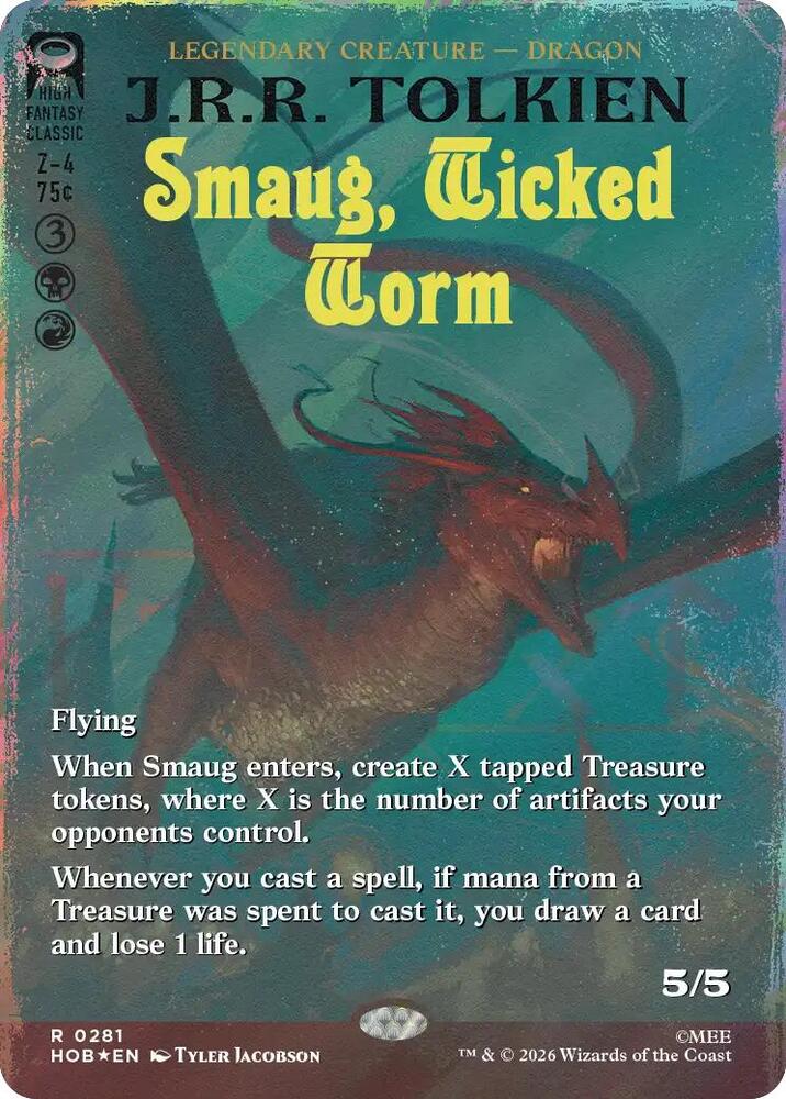Smaug, Wicked Worm [Borderless] [Surge] [Foil] (The Hobbit)(HOB-281)(R)