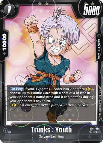 Trunks : Youth [056] (Dragon Ball Pattern) [Foil] (ST01-056)(C)