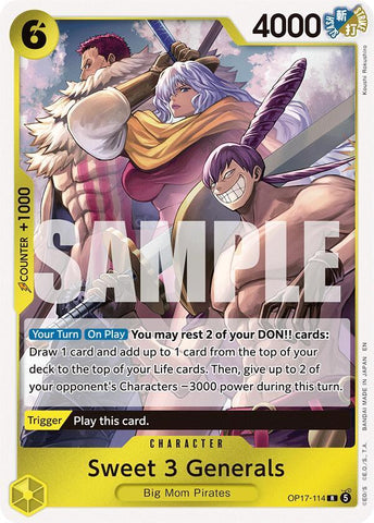 Sweet 3 Generals [Foil] (The World's Strongest Warriors)(OP17-114)(R)