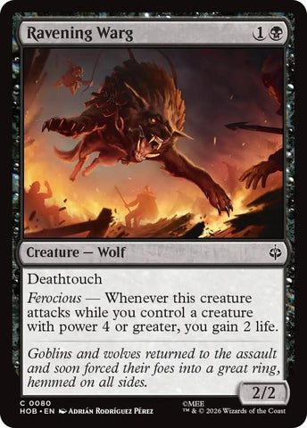 Ravening Warg [Foil] (The Hobbit)(HOB-80)(C)