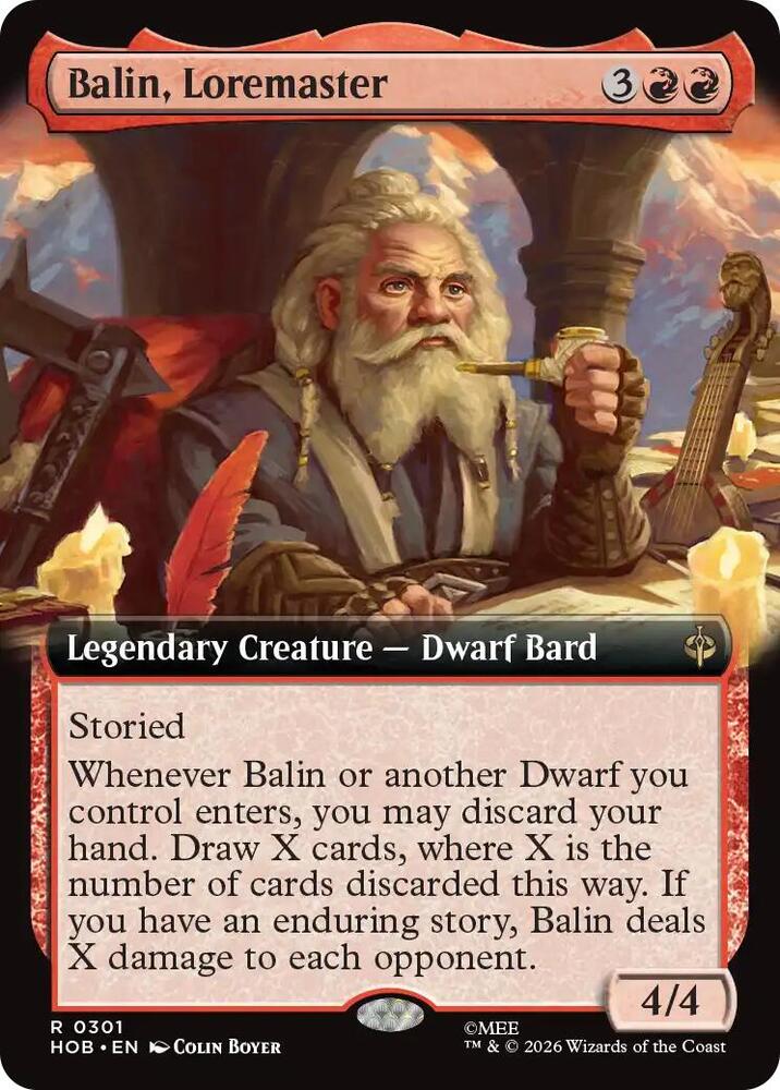Balin, Loremaster [Extended Art] (The Hobbit)(HOB-301)(R)
