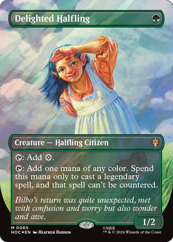 Delighted Halfling (Borderless) (Surge Foil) [The Hobbit]