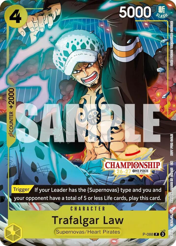 Trafalgar Law [CS 26-27 Event Pack Finalist Ver.] [Foil] (One Piece Promotion Cards)(P-088)(PR)