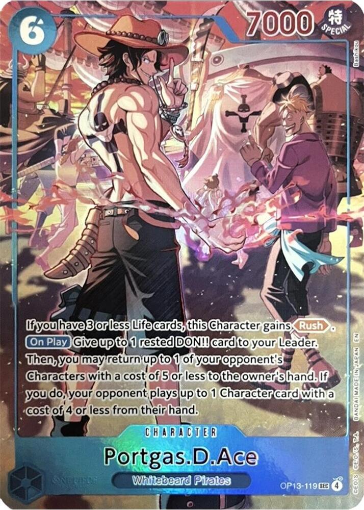 Portgas.D.Ace (119) [English Version 3rd Anniversary Set] [Foil] (One Piece Promotion Cards)(OP13-119)(SEC)