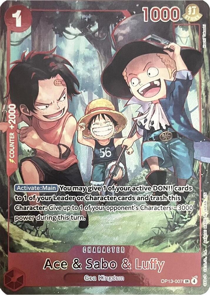 Ace & Sabo & Luffy [English Version 3rd Anniversary Set] [Foil] (One Piece Promotion Cards)(OP13-007)(SR)
