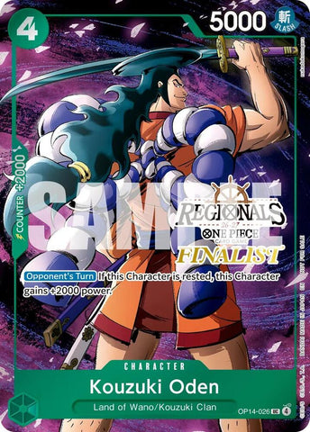 Kouzuki Oden [Regionals Finalist Card Set 26-27 Vol.2] [Foil] (One Piece Promotion Cards)(OP14-026)(UC)