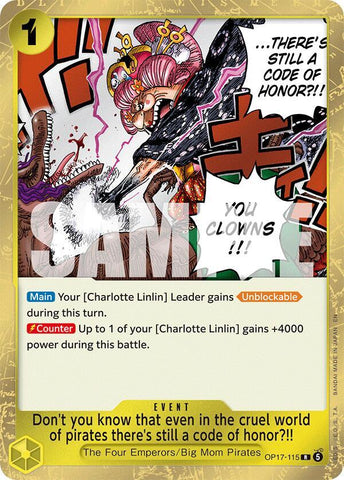 Don't you know that even in the cruel world of pirates there's still a code of honor?!! [Foil] (The World's Strongest Warriors)(OP17-115)(R)