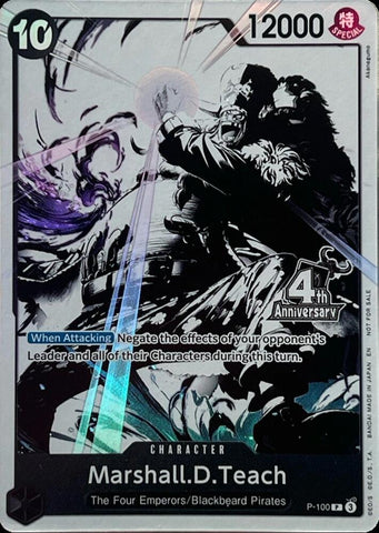 Marshall.D.Teach [4th Anniversary Treasure Campaign Pack] [Foil] (One Piece Promotion Cards)(P-100)(PR)