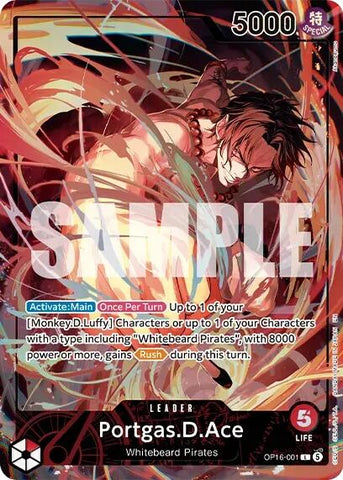 Portgas.D.Ace [Official Playmat - Flame-Flame Fruit Coliseum Edition] [Foil] (One Piece Promotion Cards)(OP16-001)(L)