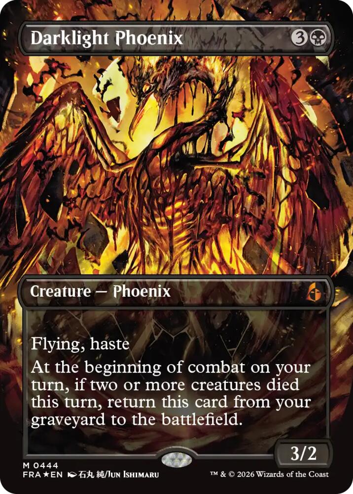 Darklight Phoenix [Borderless] (0444) [Foil] (Reality Fracture)(FRA-444)(M)