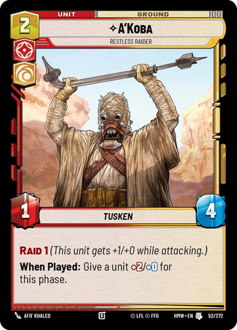 A'Koba - Restless Raider (Homeworlds)(HMW-52/272)(U)
