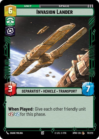 Invasion Lander (Homeworlds)(HMW-111/272)(C)