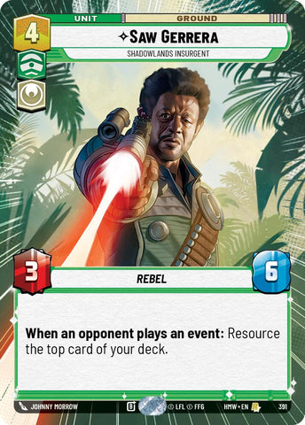 Saw Gerrera - Shadowlands Insurgent [Hyperspace] (Homeworlds)(HMW-391)(R)