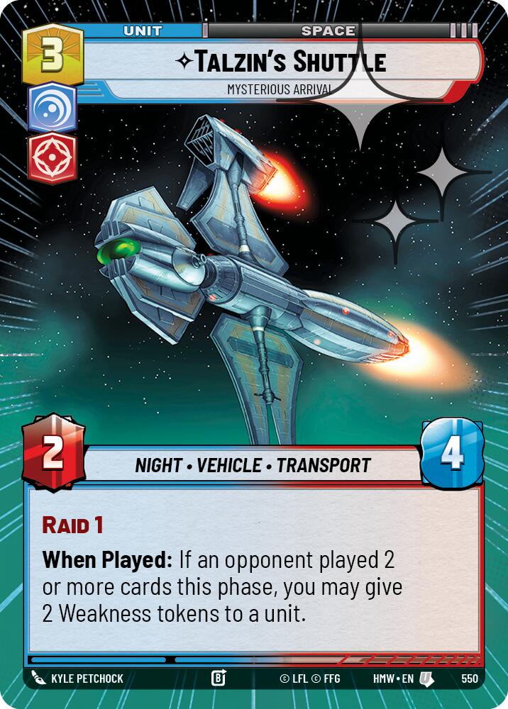 Talzin's Shuttle - Mysterious Arrival [Hyperspace Foil] (Homeworlds)(HMW-550)(U)