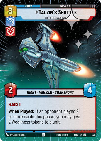 Talzin's Shuttle - Mysterious Arrival [Hyperspace Foil] (Homeworlds)(HMW-550)(U)