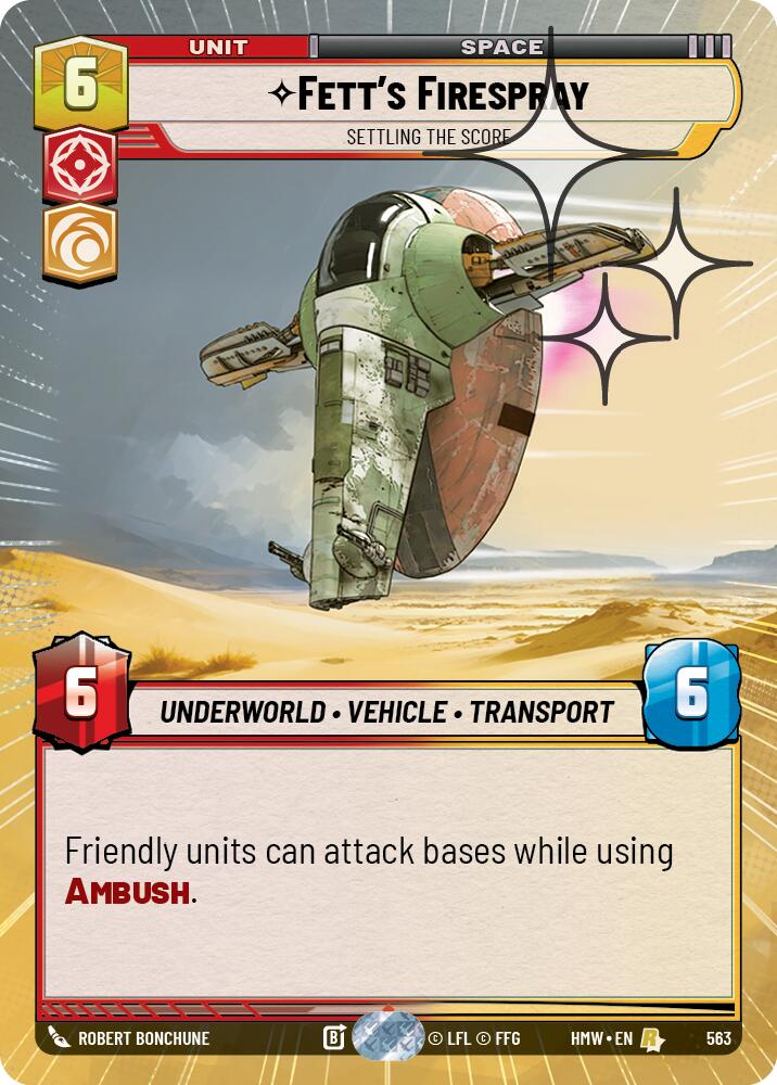 Fett's Firespray - Settling the Score [Hyperspace Foil] (Homeworlds)(HMW-563)(R)