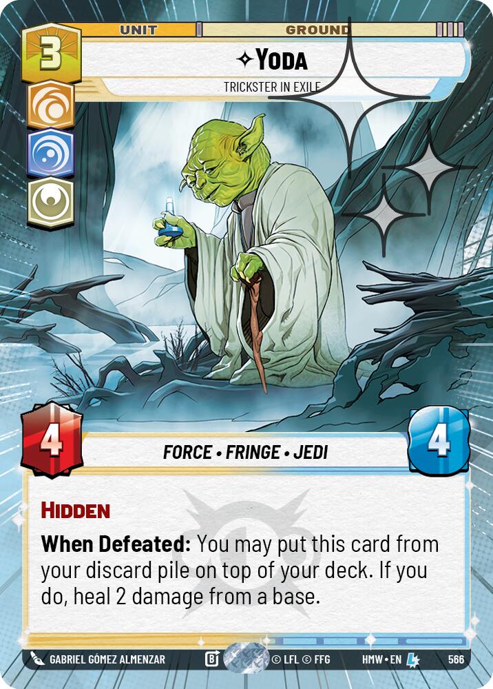 Yoda - Trickster in Exile [Hyperspace Foil] (Homeworlds)(HMW-566)(L)