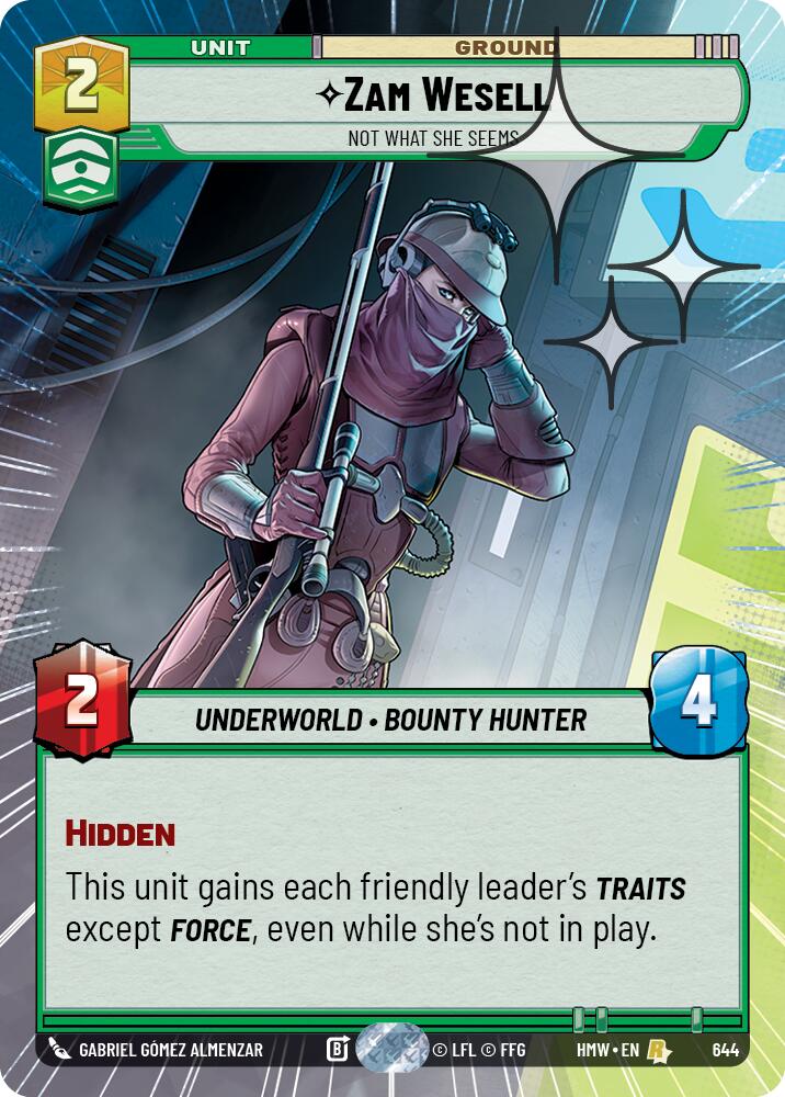 Zam Wesell - Not What She Seems [Hyperspace Foil] (Homeworlds)(HMW-644)(R)