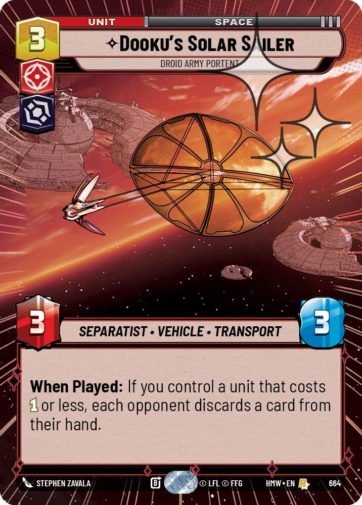 Dooku's Solar Sailer - Droid Army Portent [Hyperspace Foil] (Homeworlds)(HMW-664)(R)