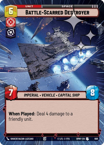 Battle-Scarred Destroyer [Hyperspace Foil] (Homeworlds)(HMW-668)(U)