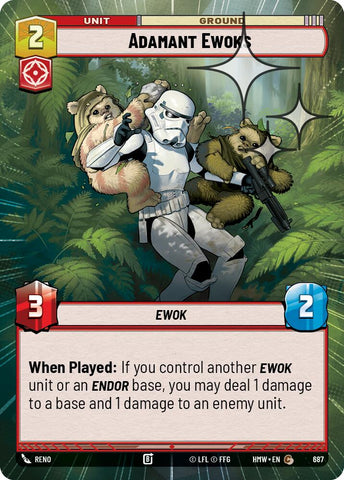 Adamant Ewoks [Hyperspace Foil] (Homeworlds)(HMW-687)(C)