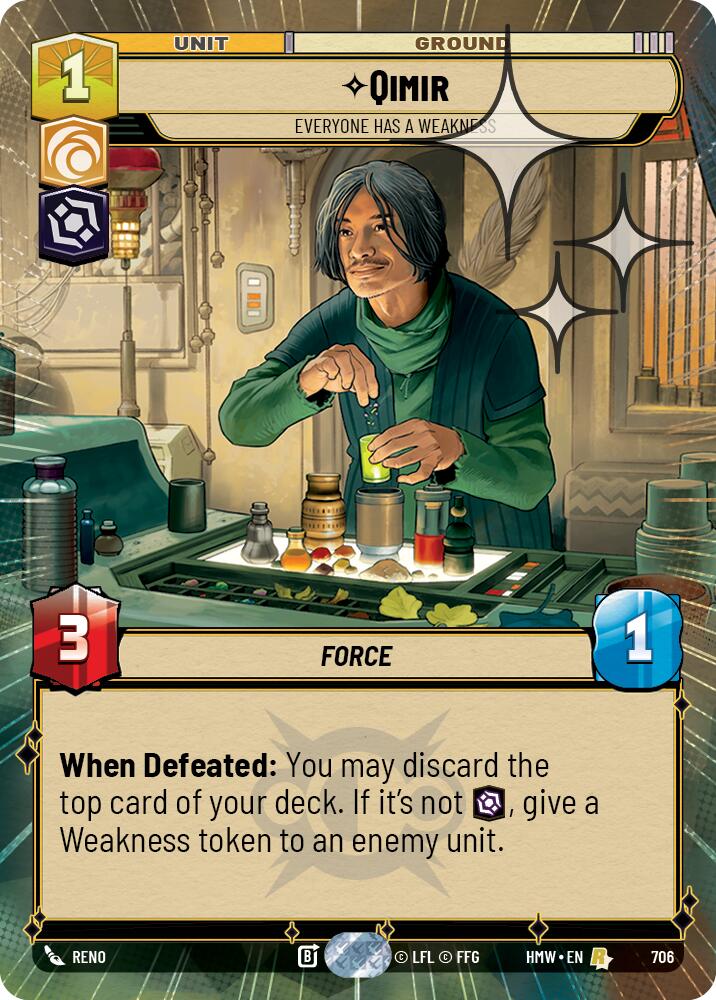 Qimir - Everyone Has a Weakness [Hyperspace Foil] (Homeworlds)(HMW-706)(R)