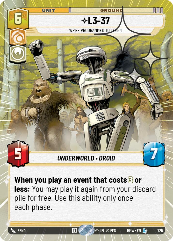 L3-37 - We're Programmed to Learn [Hyperspace Foil] (Homeworlds)(HMW-725)(L)
