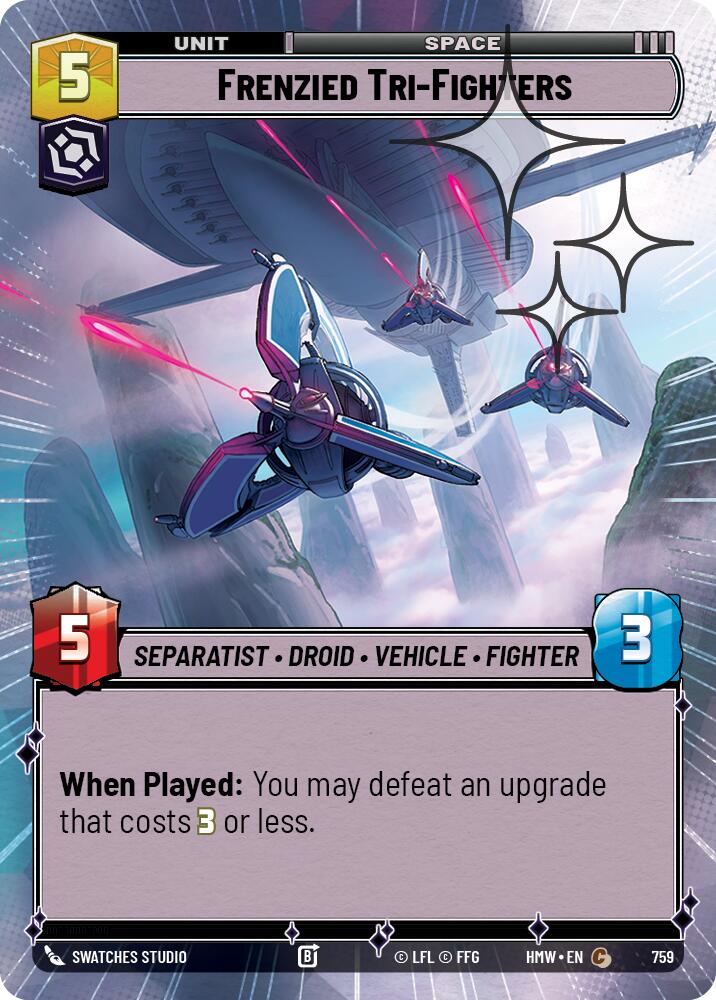 Frenzied Tri-Fighters [Hyperspace Foil] (Homeworlds)(HMW-759)(C)