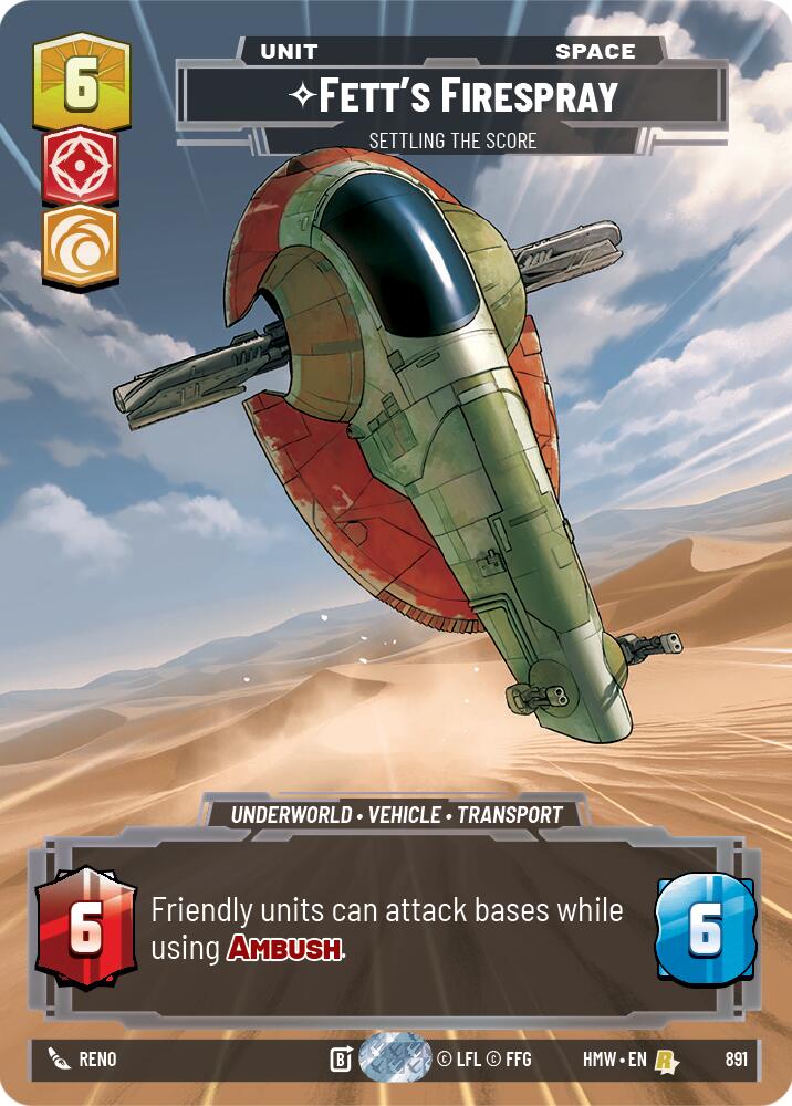 Fett's Firespray - Settling the Score [Prestige Foil] (Homeworlds)(HMW-891)(R)